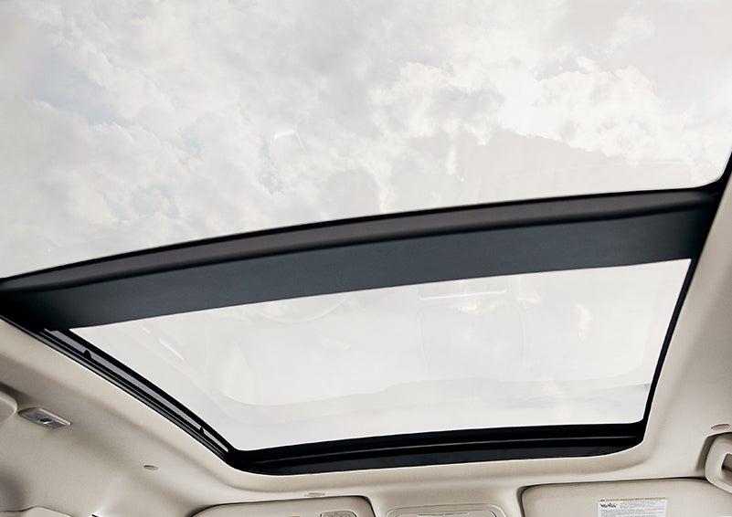 The available panoramic Vista Roof® is shown from inside a 2024 Lincoln Corsair® SUV. | Sentry Lincoln in Medford MA
